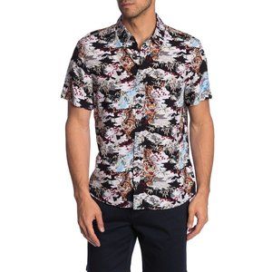 Slate & Stone Viscose Tiger Print Short Sleeve Shirt XL NWT (F4)